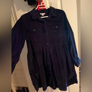 Dark Blue Corduroy Dress